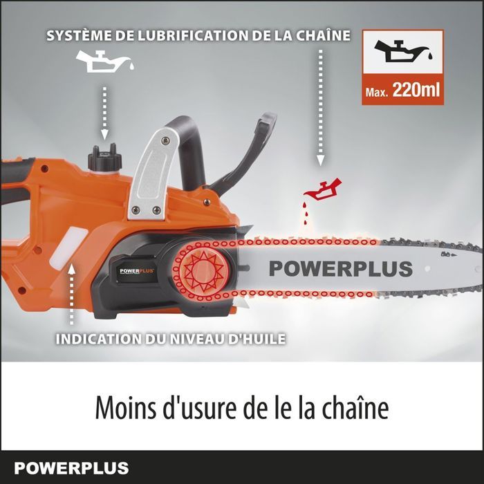 PowerPlus Battery Chainsaw - 20V - 300 mm Guide - Powdpg7570