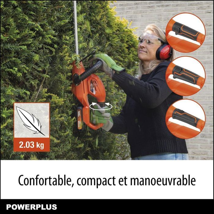 DUAL POWER Cordless Hedge Trimmer - 20V - 580 mm Blade - POWDPG75320
