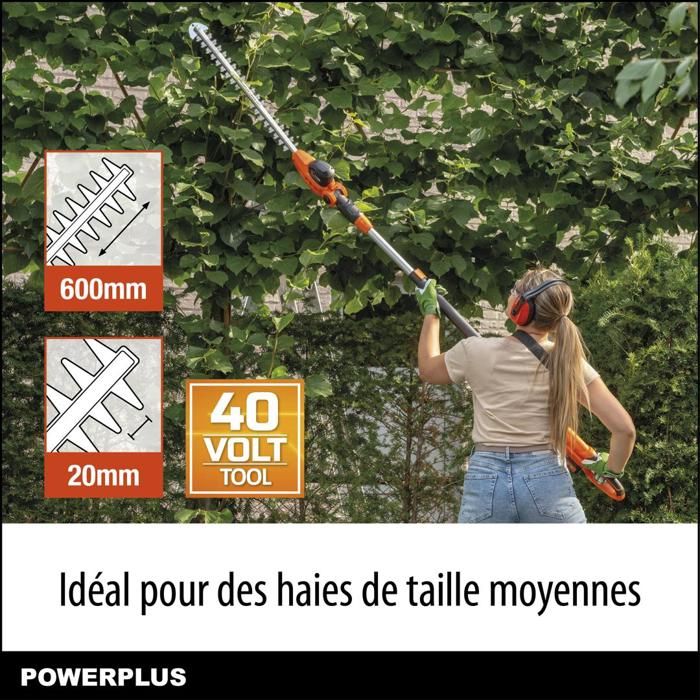 Powerplus Dual Power Cordless Hedge Trimmer POWDPG75380 - 40V - 600 mm Blade