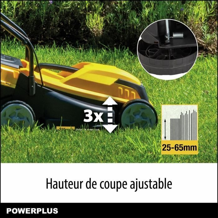 PowerPlus POWEG62203 Electric Lawn Mower - 1000 W, 320 mm Ø, Collection, Rear Ejection
