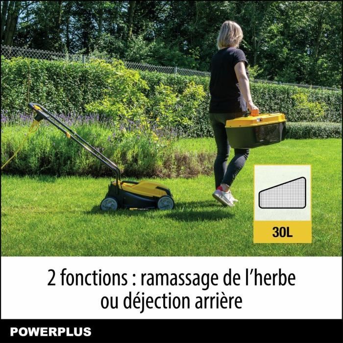 PowerPlus POWEG62203 Electric Lawn Mower - 1000 W, 320 mm Ø, Collection, Rear Ejection