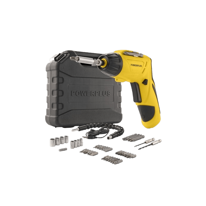 POWERPLUS Screwdriver 4V POWX00406 - LED Light - Adjustable Handle - Magnetic Hex Bit Holder
