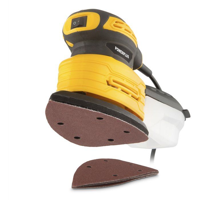 POWERPLUS Hand Sander - 180W - For Left and Right-Handed Use - Includes 5 Sandpaper Sheets POWDP50200