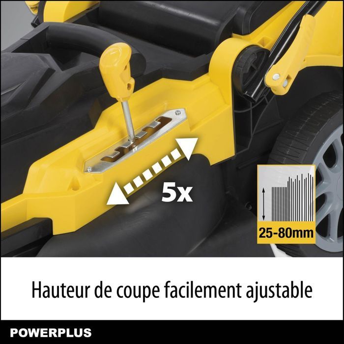 PowerPlus Powxg6281 Electric Lawn Mower - 2000 W, 420 mm Ø, Collection, Mulching, Rear Ejection