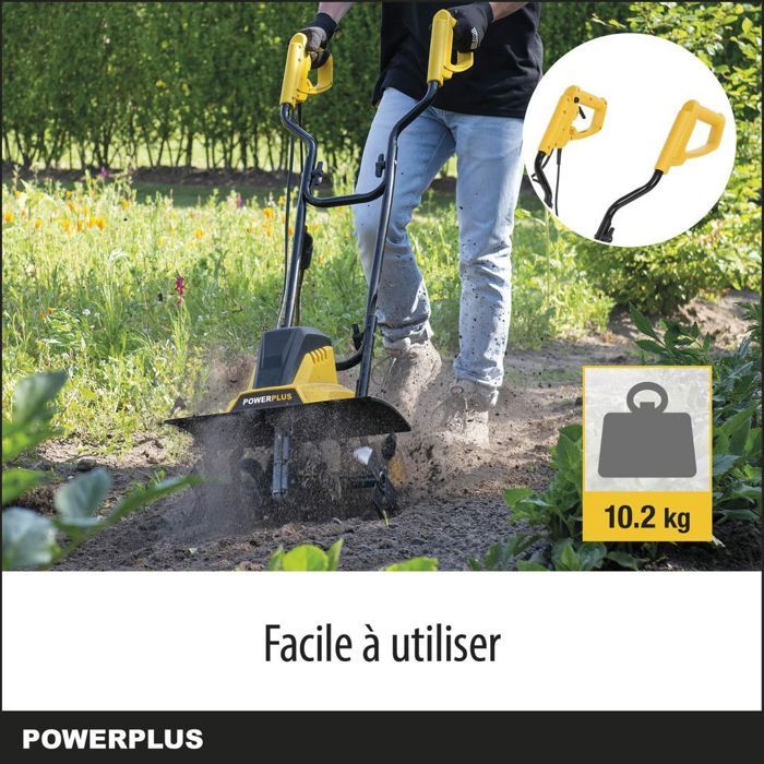 Powerplus Electric Tiller - 1500 W - 6 Blades - 220 mm Depth - 450 mm Width - POWXG72010