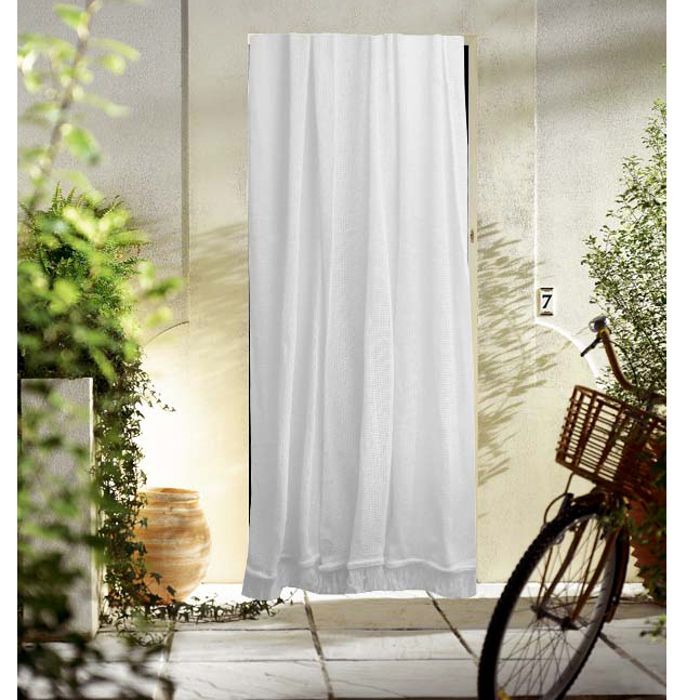 White Woven Marseilles Curtain - 225 x 140 cm - TOISON D'OR