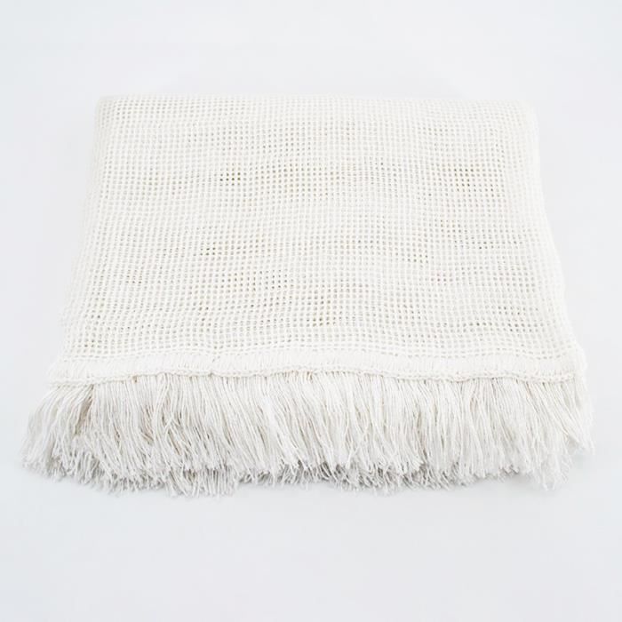 White Woven Marseilles Curtain - 225 x 140 cm - TOISON D'OR