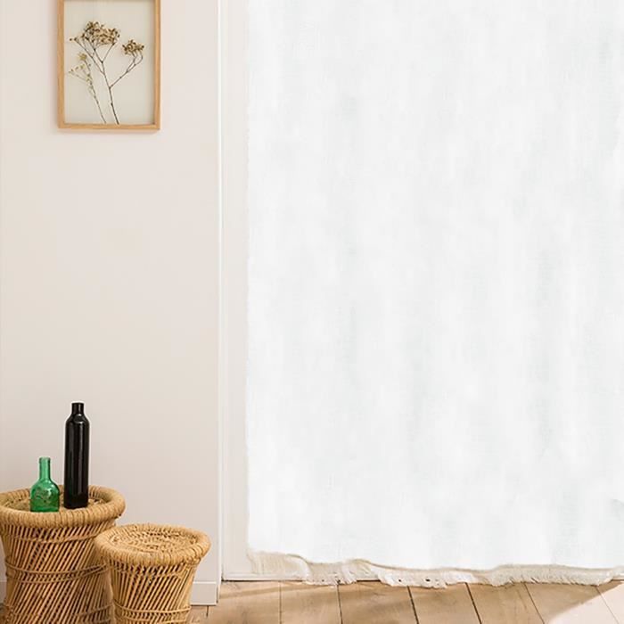 White Woven Marseilles Curtain - 225 x 140 cm - TOISON D'OR