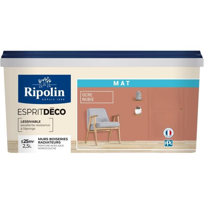 RIPOLIN Nubia Ochre Matte Interior Wall Paint - 2.5 L - For All Surfaces
