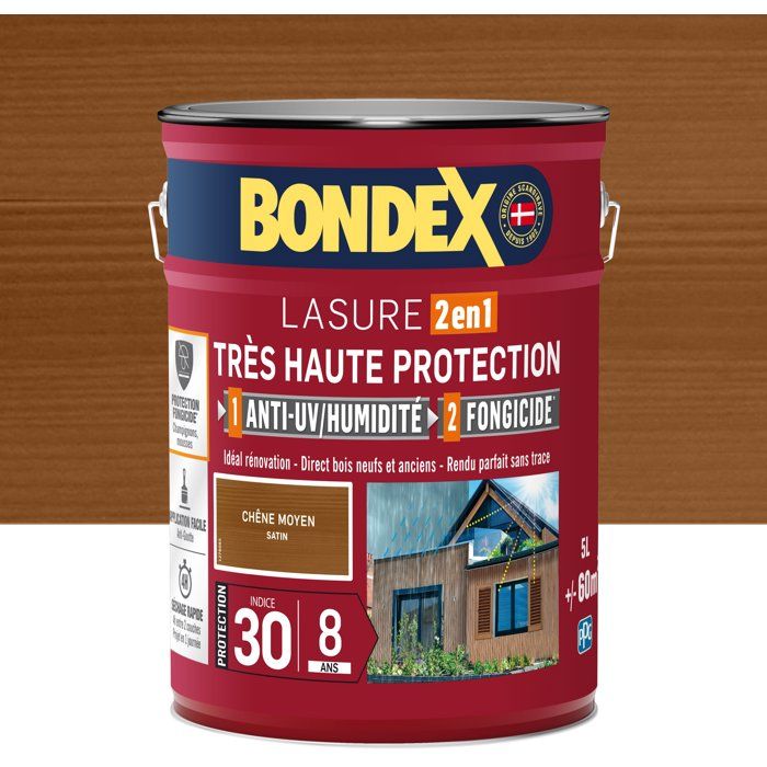 Bondex Very High Protection Wood Stain - Medium Oak - 5 L