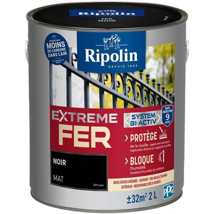 RIPOLIN Iron Paint - Black - Matte - 2 L