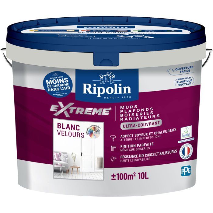 RIPOLIN Extreme Paint for Walls and Ceilings - Velvet White - 10 L