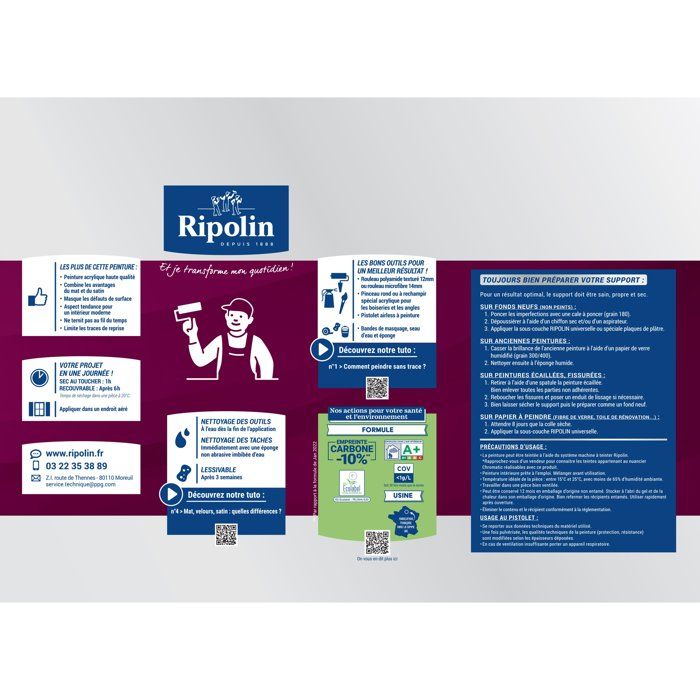 RIPOLIN Extreme Paint for Walls and Ceilings - Velvet White - 10 L