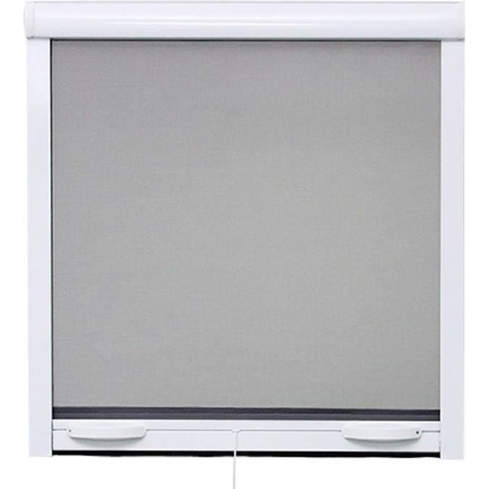 Window mosquito net W125 x H145 cm in white lacquered aluminium - Can be cut to size in width and height.