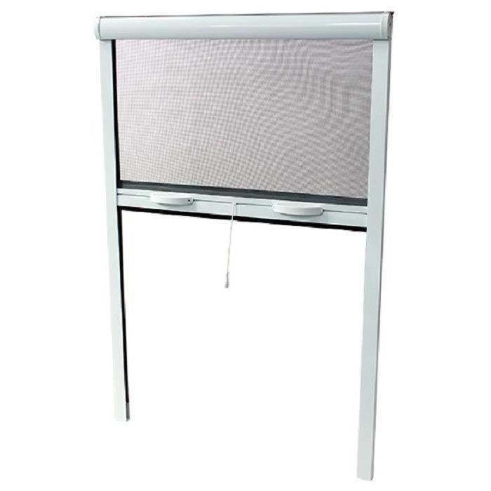 Window mosquito net W125 x H145 cm in white lacquered aluminium - Can be cut to size in width and height.