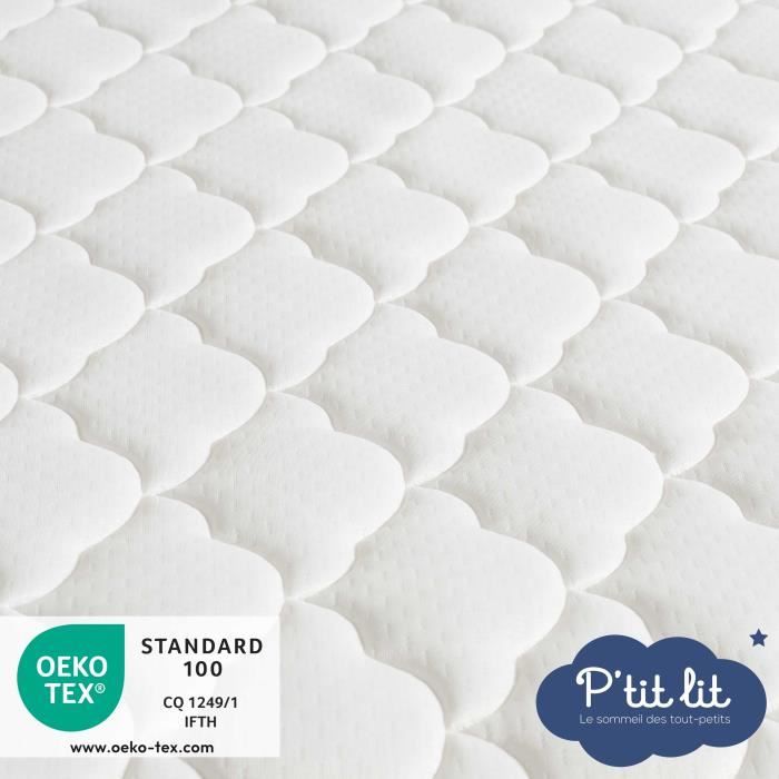 Perfect Baby Mattress - 60x120x10 cm - 2 Sides: Summer / Winter - Removable Cover - Anti-Dust Mite