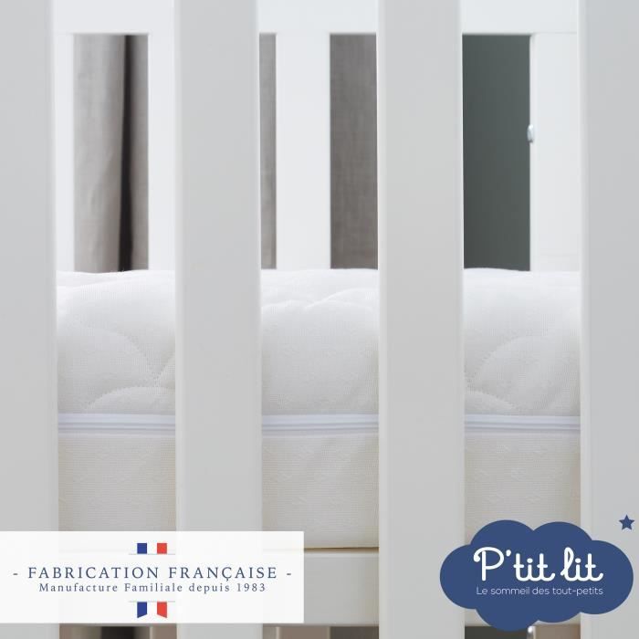 Air-Conditioned Baby Mattress - 70 x 140 x 10 cm - Reversible - Removable Cover 70x140x10