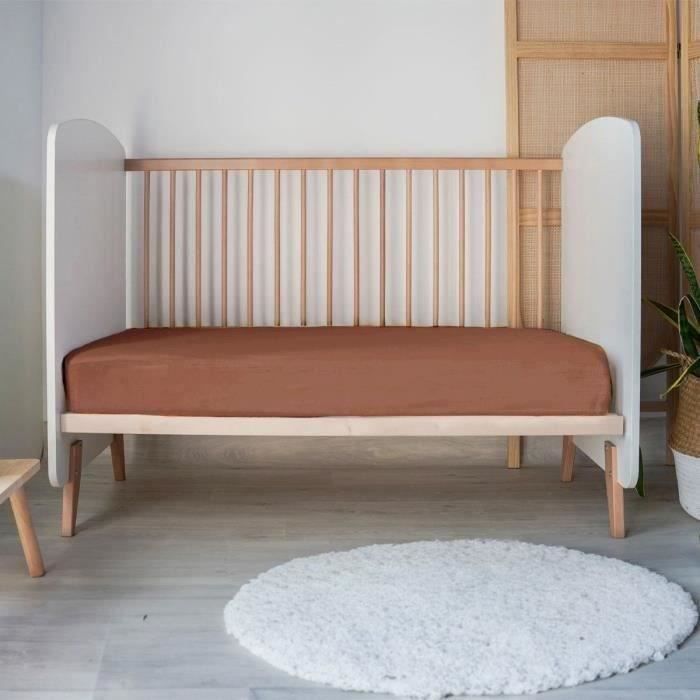 P'TIT DODO Fitted Sheet 70x140 cm Jersey Terracotta