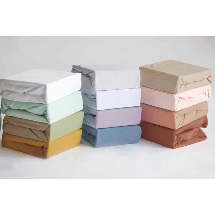 Drap housse - P'TIT DODO - 60 x 120 cm - Jersey - Caramel