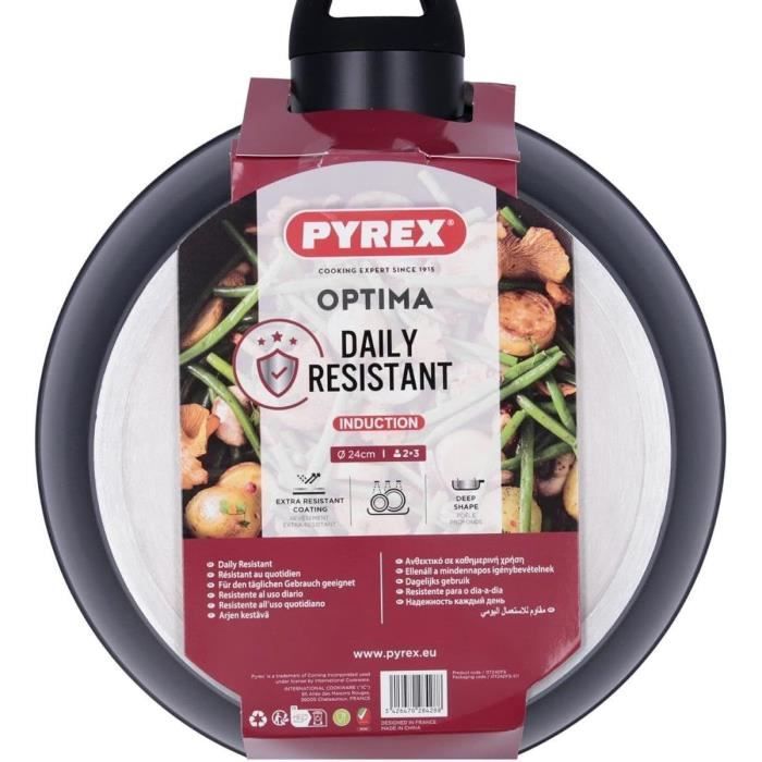 PYREX Deep Frying Pan - Forged Aluminum - Non-stick - 24 cm - PFAS-free