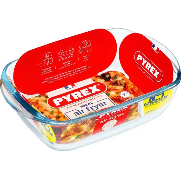 PYREX Air Fryer Dish - 1450143 - Rectangular Borosilicate Glass - 23 x 15 cm
