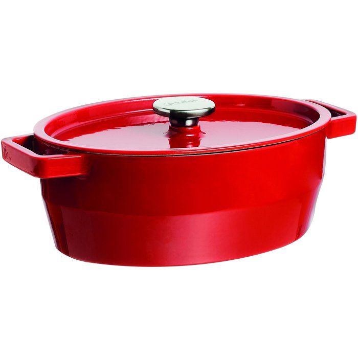 PYREX Slow Cook Oval Casserole 5.8 L Red - Compatible with All Fires Except Induction