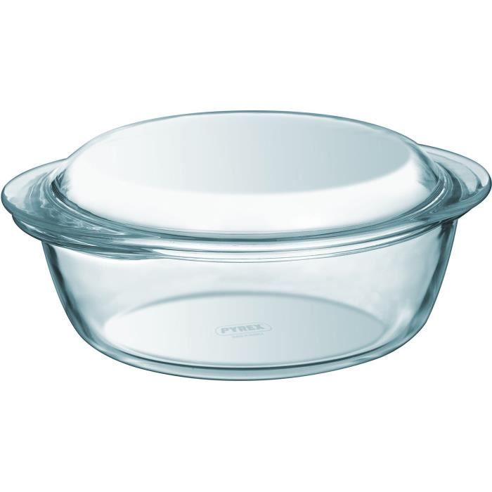 PYREX Casserole Dish - Round - Borosilicate Glass - 3 Liters