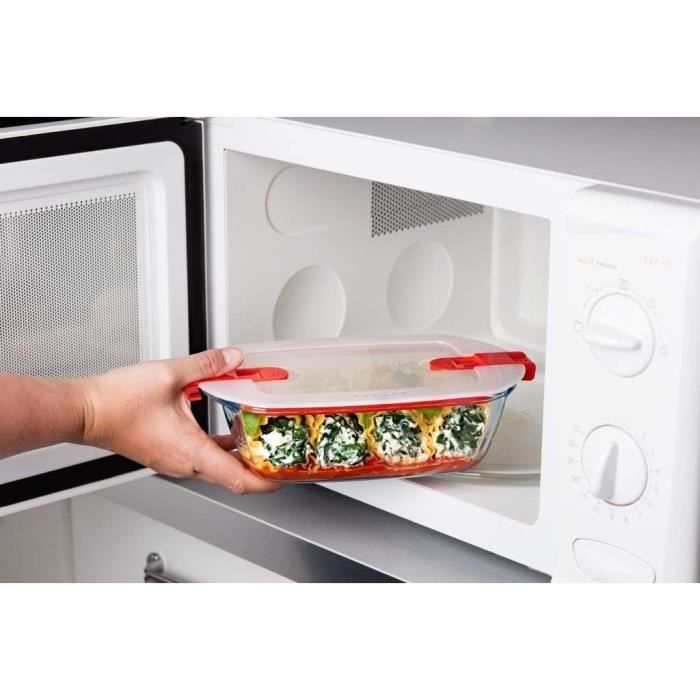 PYREX Rectangular Container with Lid - 23 x 15 cm - 1.1 L - Cook & Heat - Borosilicate Glass