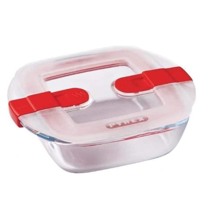 PYREX Rectangular Container with Lid - 25 x 22 cm - 2.2 L - Cook & Heat - Borosilicate Glass