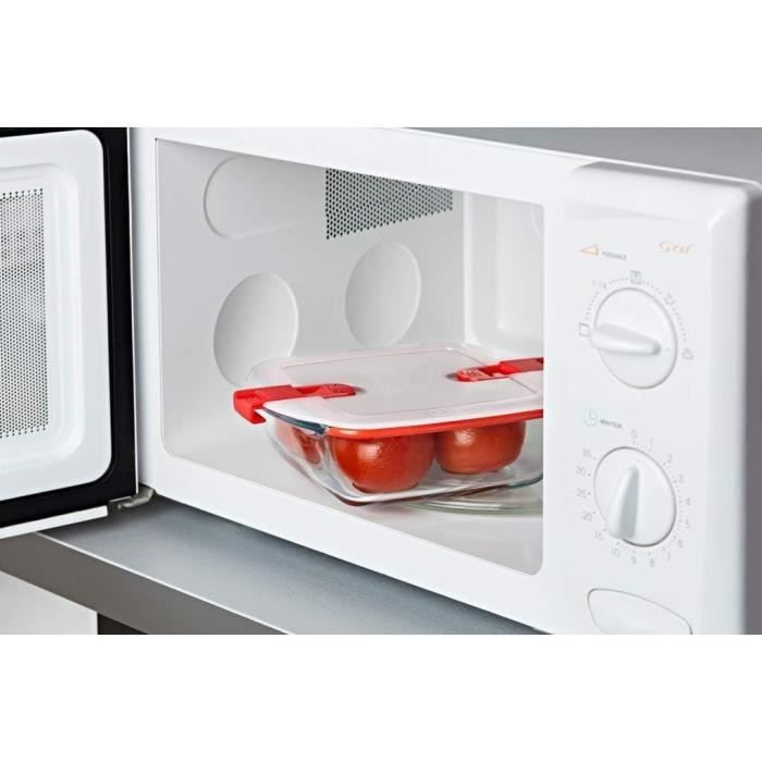 PYREX Rectangular Container with Lid - 25 x 22 cm - 2.2 L - Cook & Heat - Borosilicate Glass