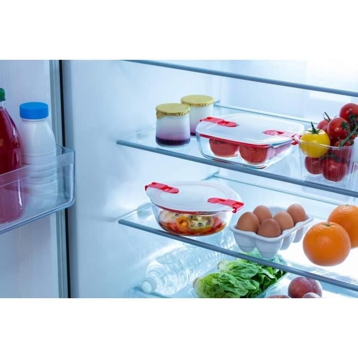 PYREX Rectangular Container with Lid - 25 x 22 cm - 2.2 L - Cook & Heat - Borosilicate Glass