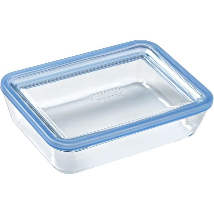 PYREX Set of 3 Storage Containers with Lids - Zero Plastic - Glass - Rectangular - 0.8 L