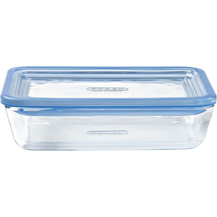 PYREX Set of 3 Storage Containers with Lids - Zero Plastic - Glass - Rectangular - 0.8 L