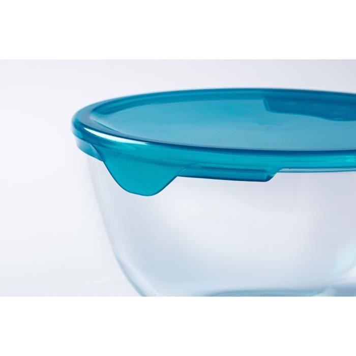 PYREX Set of 5 Bowls with Lids - 2 x 0.5 L + 1 x 1 L + 2 x 2 L