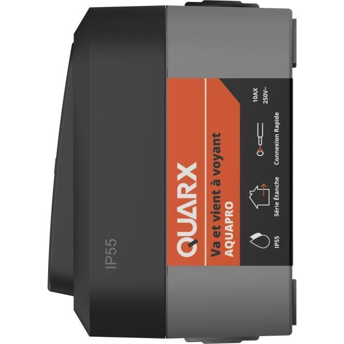 QUARX Aqua Pro Outdoor Two-Way Switch with Indicator Light, IP55, 250V