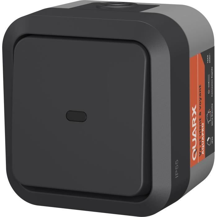 QUARX Aqua Pro Outdoor Two-Way Switch with Indicator Light, IP55, 250V