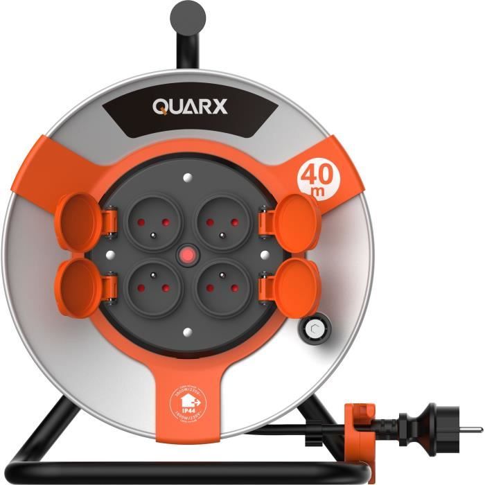 QUARX Construction Site Cable Reel - 40 m - H07RN-F 3G2.5mm² - Metal Drum