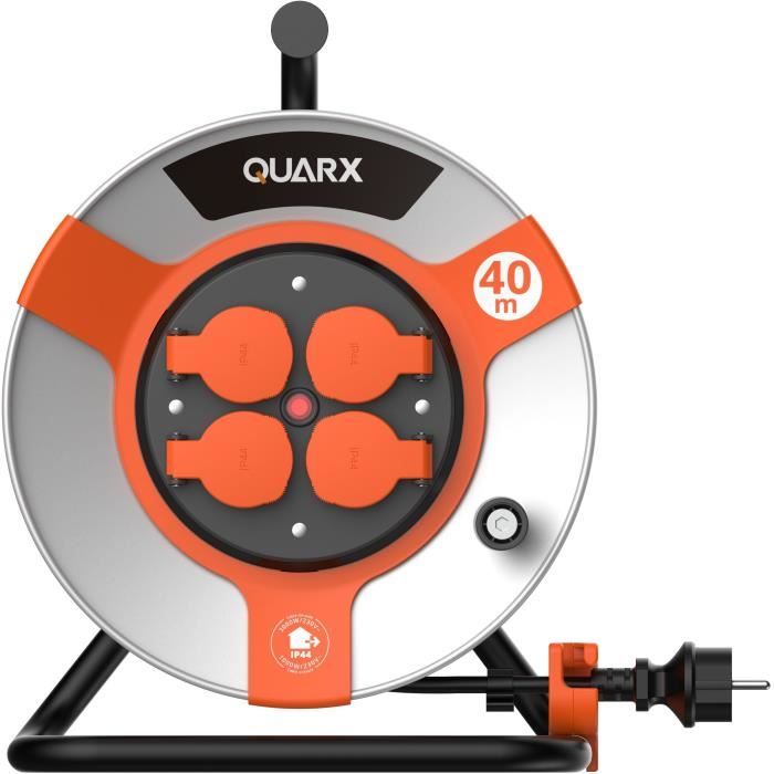 QUARX Construction Site Cable Reel - 40 m - H07RN-F 3G2.5mm² - Metal Drum