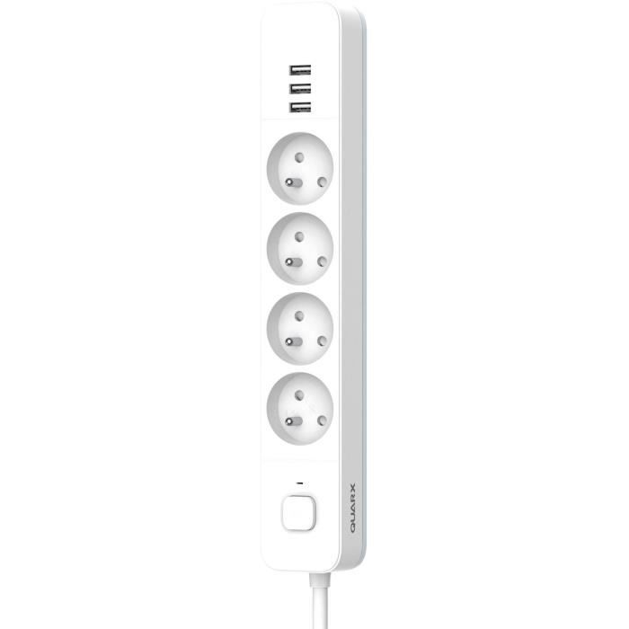 QUARX Power Strip - 4 Outlets - 3 USB Ports - Hardwired