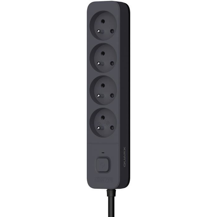 QUARX Power Strip - 4 Outlets - 3 USB Ports - 1.5 m Cable