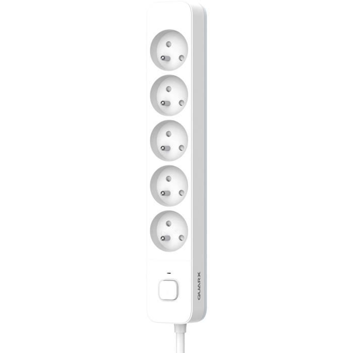 QUARX Power Strip - 5 Outlets - 3 m Cable - Child Protection