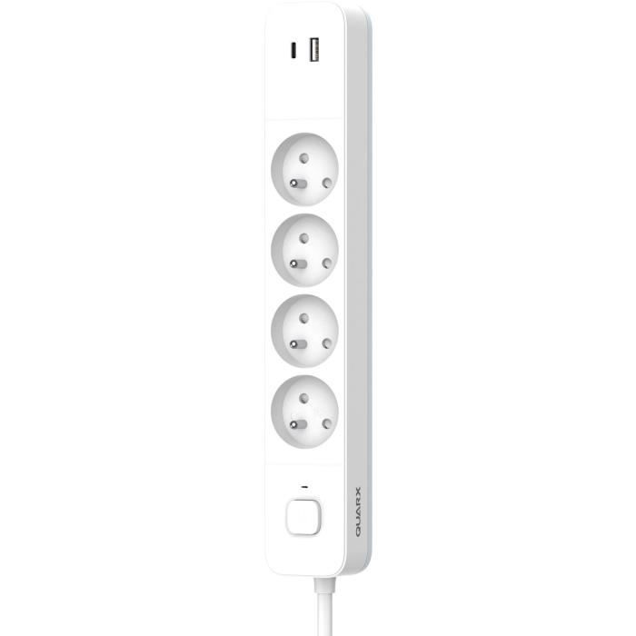 QUARX Power Strip - 4 Outlets - USB Type-C & USB-A - 1.5 m Cable