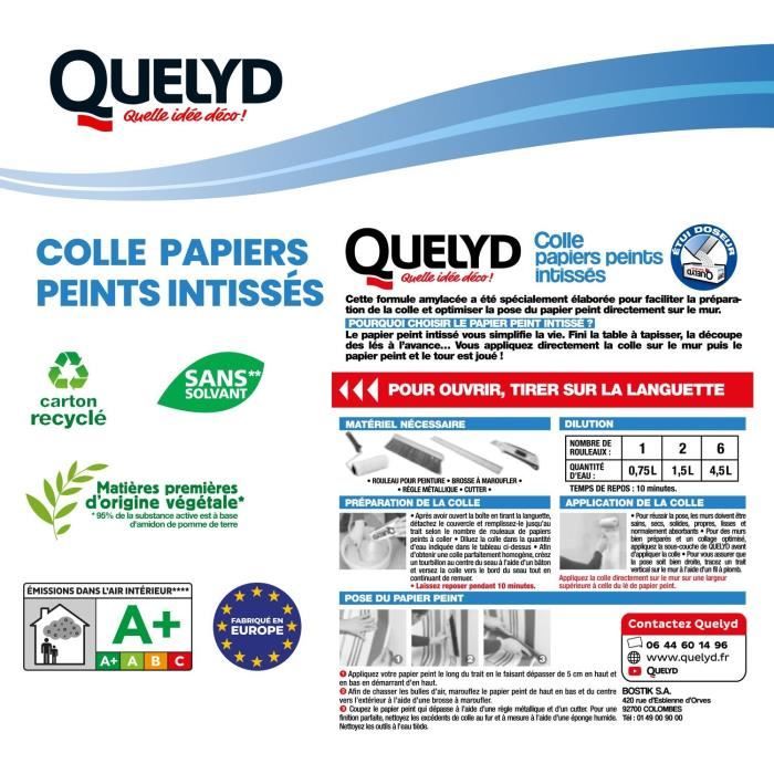 QUELYD Wallpaper Paste - Non-woven Powder - 300 g - All Rooms - Wall Application