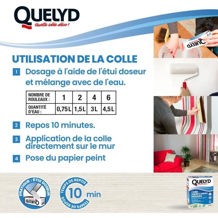 QUELYD Wallpaper Paste - Non-woven Powder - 300 g - All Rooms - Wall Application