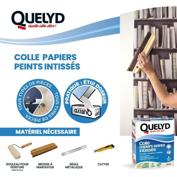 QUELYD Wallpaper Paste - Non-woven Powder - 300 g - All Rooms - Wall Application