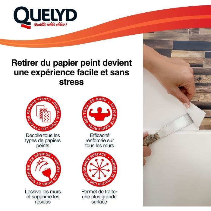 QUELYD Wallpaper Remover - Dissoucol - 500 ml - Removes Residue - 280 m²