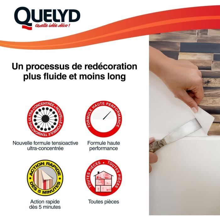 QUELYD Wallpaper Remover - Dissoucol - 500 ml - Removes Residue - 280 m²