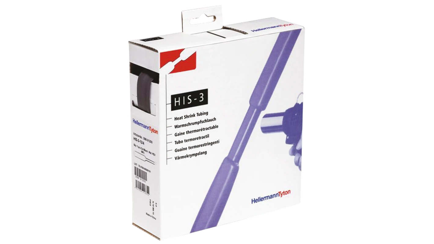 Hellermann Tyton 323-20190. Länge: 1 m, Maximaler Durchmesser: 6 mm, Mindestdurchmesser: 1,9 cm. Menge pro Packung: 40 Stück(e) (323-20190)