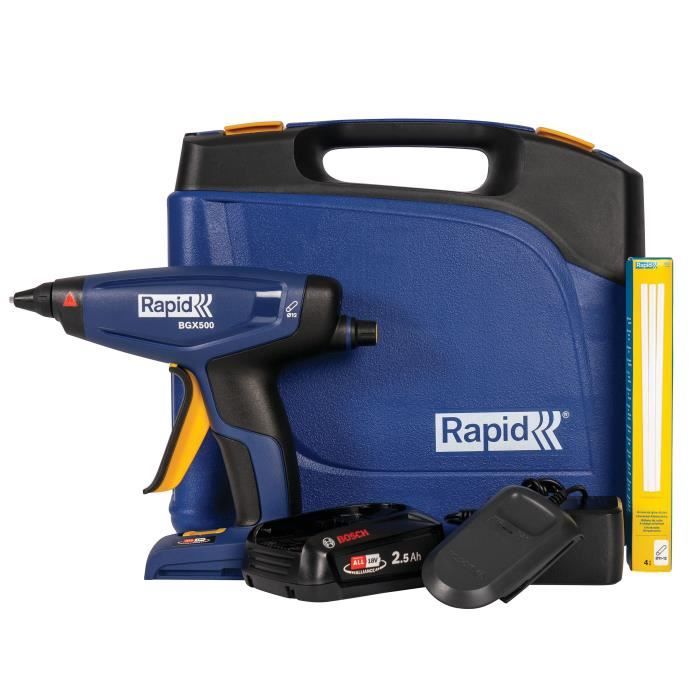RAPID Glue Gun - BGX500 - 18V Battery - Hot Glue Ø12mm - Case with Battery & Charger