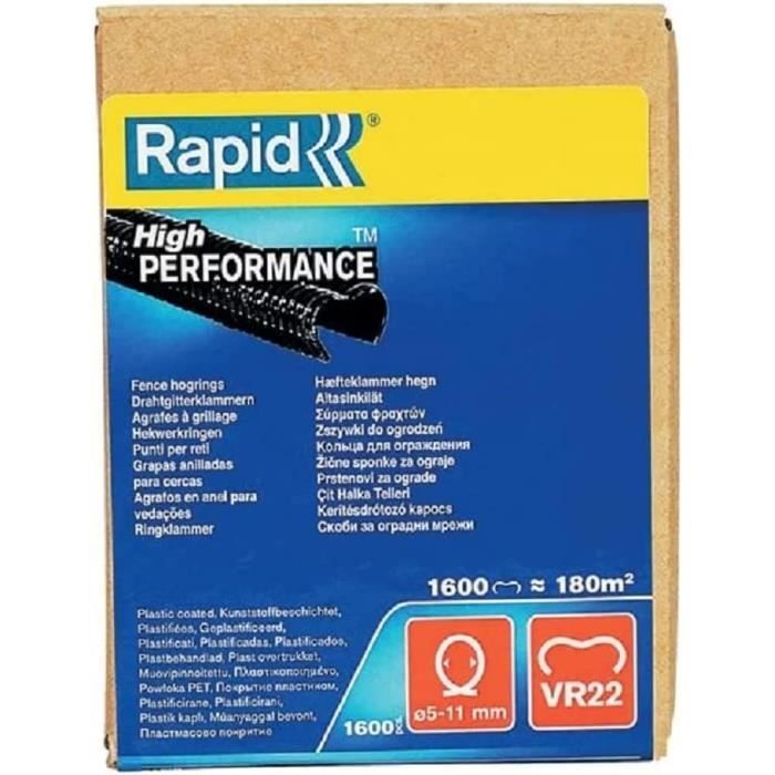 RAPID Black Plastic Coated Wire Mesh Staples VR22